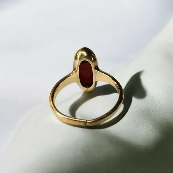 Antique 10k Gold Cabochon Carnelian Ring Size 4.5 Georgian Vintage Ring 2.8g - Picture 4 of 16